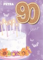 verjaardag leeftijden taart met kaarsjes 90